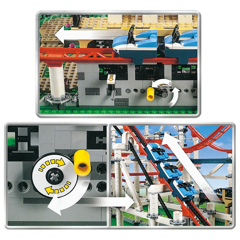Cena Creator Expert kolejka górka zestaw techniczny klocki klocki z silnikiem kompatybilne legoingLYs 10261 15039 urodziny zabawki prezentowe