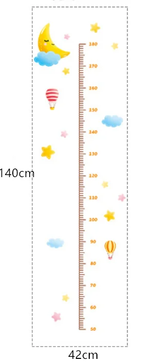 1 шт. забавные мультяшные Животные Музыка рост ребенка линейка Настенная Наклейка для детской комнаты спальня высота метр наклейка s декор комнаты - Цвет: Золотой