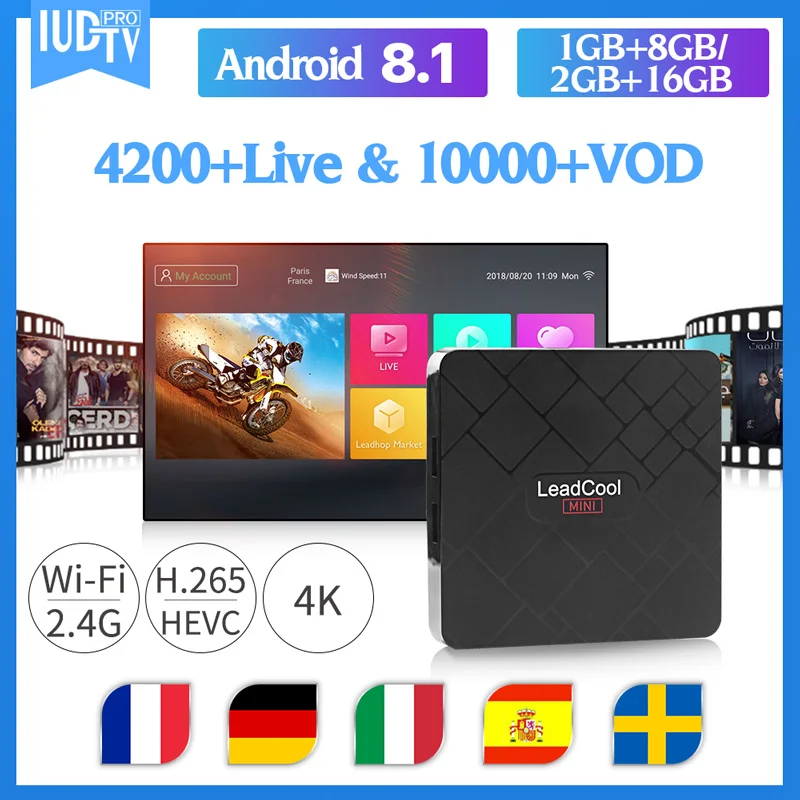 

IPTV France Sweden Norway Greek Leadcool TV Box Android 8.1 IPTV Subscription France Arabic Germany Italy Spain Portugal IP TV