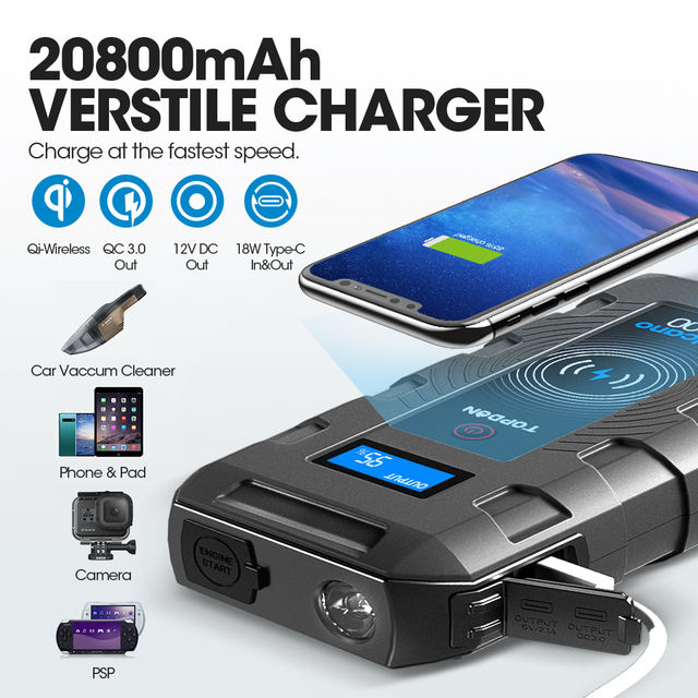 Wireless Charger Car Battery Power Bank