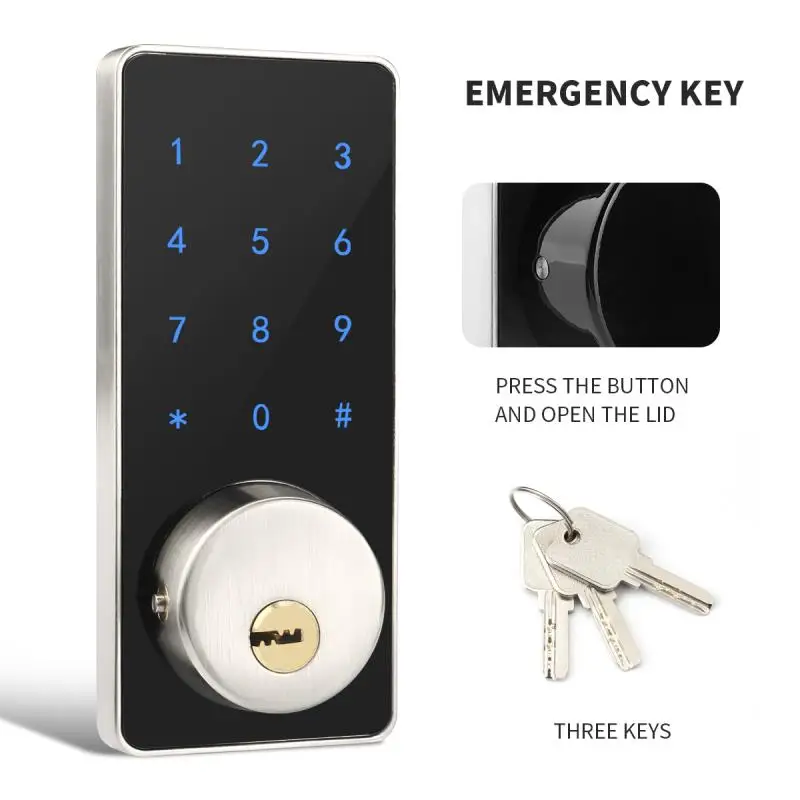 Mini Tuya WiFi Smart Door Lock Smart Life App Super Password Back Light Keypad IC Card Open Emergency Key Low Battery Alarm