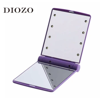 

8 LED Lights Portable Makeup Mirrors Double-Sided Foldable Make Up Cosmetic Beauty Vanity Mirror