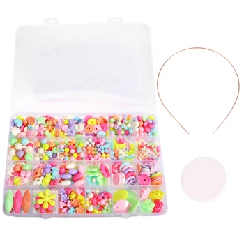 

1 Set DIY Loose Beads Toy Girls Beads Toy Handmade Beads DIY Necklace Bracelet Jewelry Accessories (24 Grids, About 450pcs)
