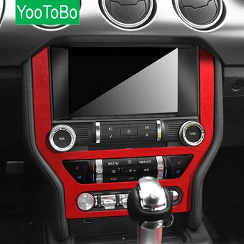 

Alcantara Fabric Wrap Leather Car Central Control Panel ABS Cover Interior Moulding Trim For Ford Mustang 2015-2019 accessories