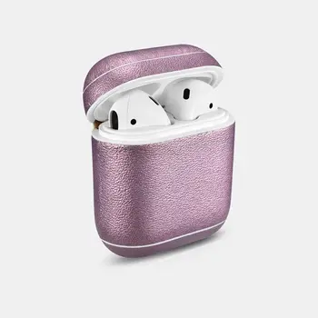 

2020 for AirPods Genuine Leather Case Bag Box Earphone Cases for AirPods Bluetooth Earphone Protective Case White Purple Pink