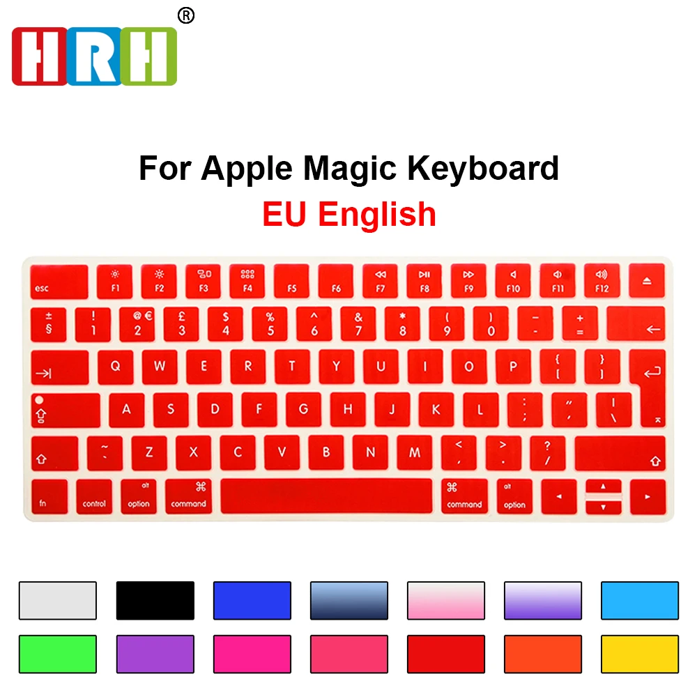 

HRH водонепроницаемые чехлы для клавиатуры ЕС/Великобритания Силиконовые чехлы Защитная пленка для Apple Magic MLA22B/A Европейская компоновка