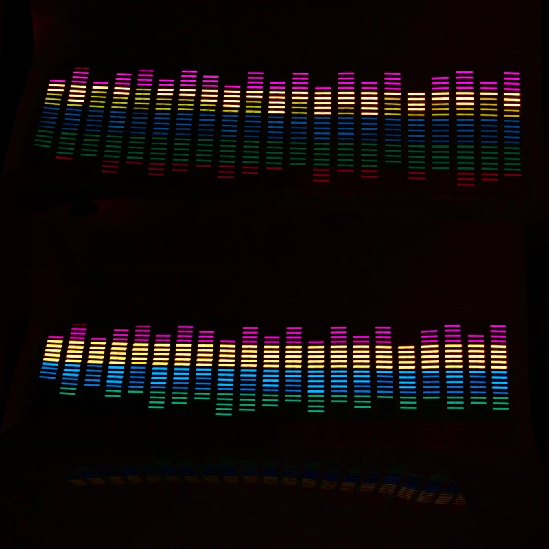 90x25cm 45x11cm Car RGB LED Music Rhythm Flash Light Sound Activated Sensor Equalizer Rear Windshield Sticker Styling Neon Lamp 90x25cm 45x11cm Car RGB LED Music Rhythm Flash Light Sound Activated Sensor Equalizer Rear Windshield Sticker Styling Neon Lamp