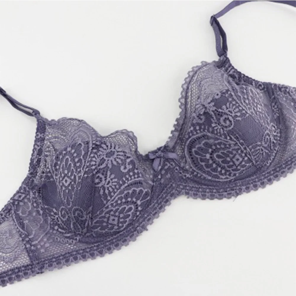 Plus Size Bras For Women Lace Bralette Light Padded Underwired Sexy Brassiere Push Up Lingerie Underwear