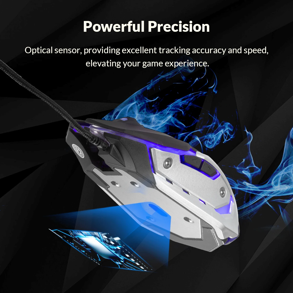 ORICO, Профессиональная USB игровая мышь, регулируемая, 3200 dpi, компьютерная мышь, проводная, оптическая, светодиодный, с подсветкой, бесшумная мышь для ПК, ноутбука