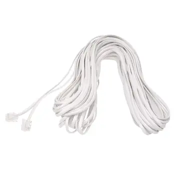 

White Male 6P2C RJ11 Plug Telephone Fax Modem Line Cable, 14M for Landline Telephone