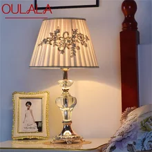 Ouala – lampe de Table en tissu cristal moderne, luminaire décoratif pour la maison, le salon, la chambre à coucher, le bureau ou l'hôtel