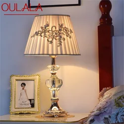 Ouala – lampe de Table en tissu cristal moderne, luminaire décoratif pour la maison, le salon, la chambre à coucher, le bureau ou l'hôtel 
