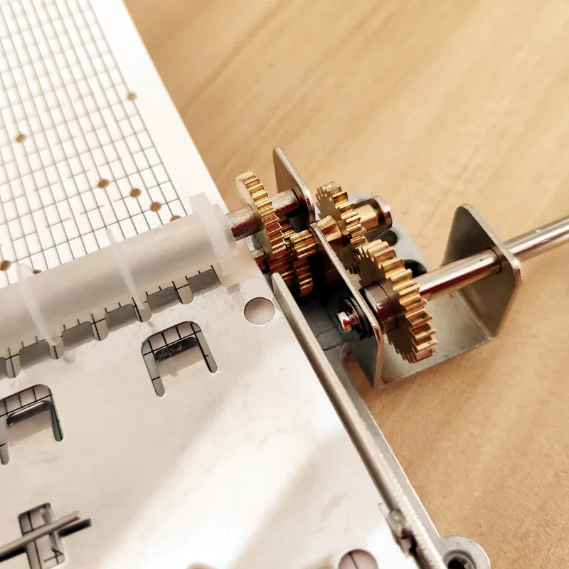 DIY Music Box with Copper Gear, Hand Crank, Paper Strip, Musical Movements, 30 Notes 5