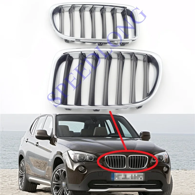 

2 шт./пара Передняя верхняя бленда kindey, хромированный гриль для BMW X1 серии E84 2010-2012
