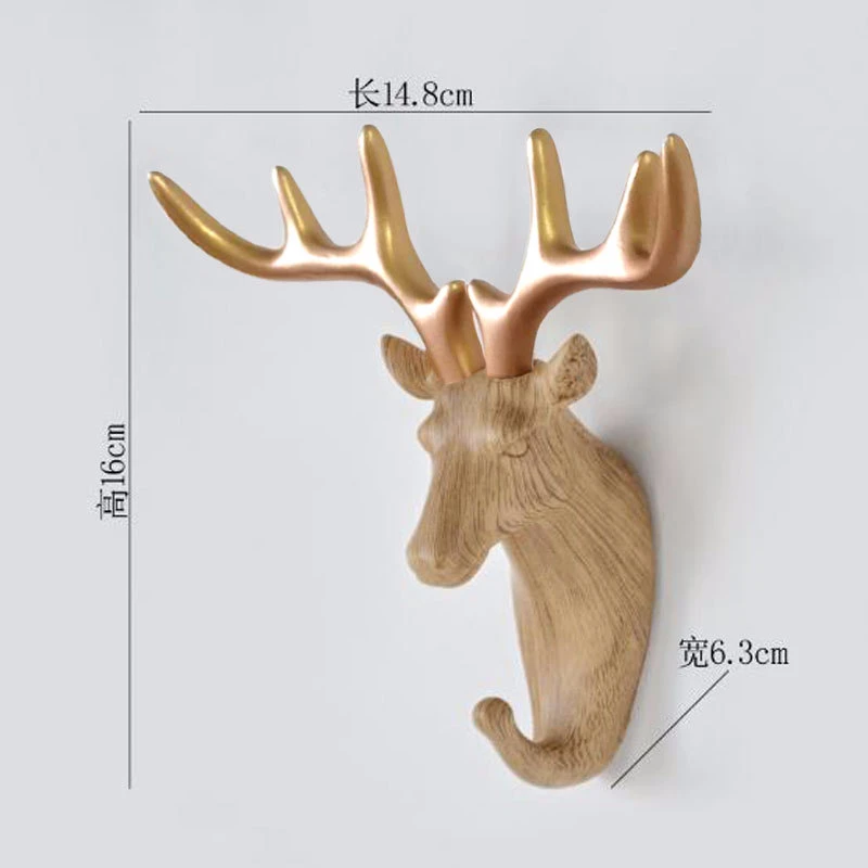 D-1 Hars Herten Hoofd Muur Dier Haken Decoratieve Kleding стойка для дисплея Haak Jas крышка стойка Interieur витрина Muur Zak органайзер для ключей - Цвет: D-1