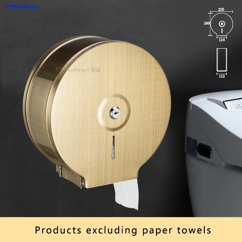 Tlhottop высококачественный настенный туалет для бумажного рулона держатель диспенсер для бумажных полотенец аксессуары для ванной комнаты YJ-8630 - Цвет: Bronze 1pc