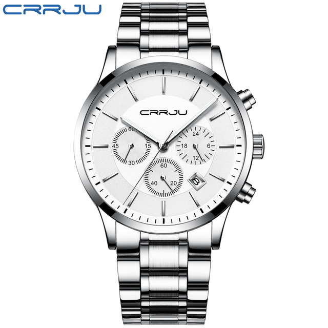 New Fashion Men Watch Classic Business Multifunction Chronograph Quartz Wristwatch Casual Waterproof Stainless Steel Clock