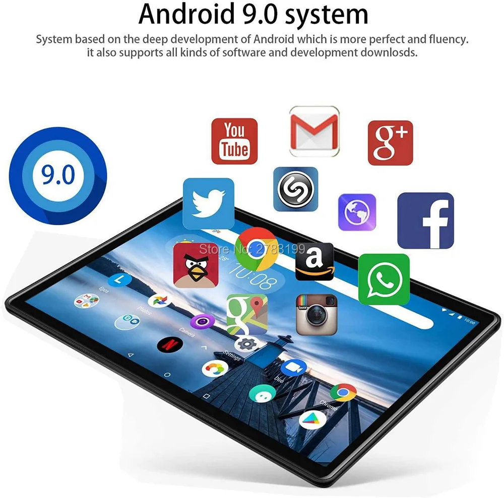 10 дюймовый планшет с восьмиядерным процессором ОЗУ 2 Гб ПЗУ 32 ГБ Android 9 0 двумя SIM