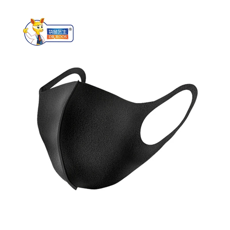 

DR.ROOS Hot sale Unisex Soft Cotton Mask Breathable Black Anti-Dust mouth Mask Outdoor Riding Earloop fashion Mouth Face Cover