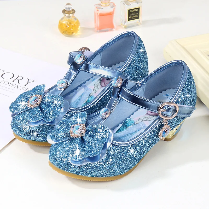 Disney girls high heels princess shoes spring and autumn new children ...