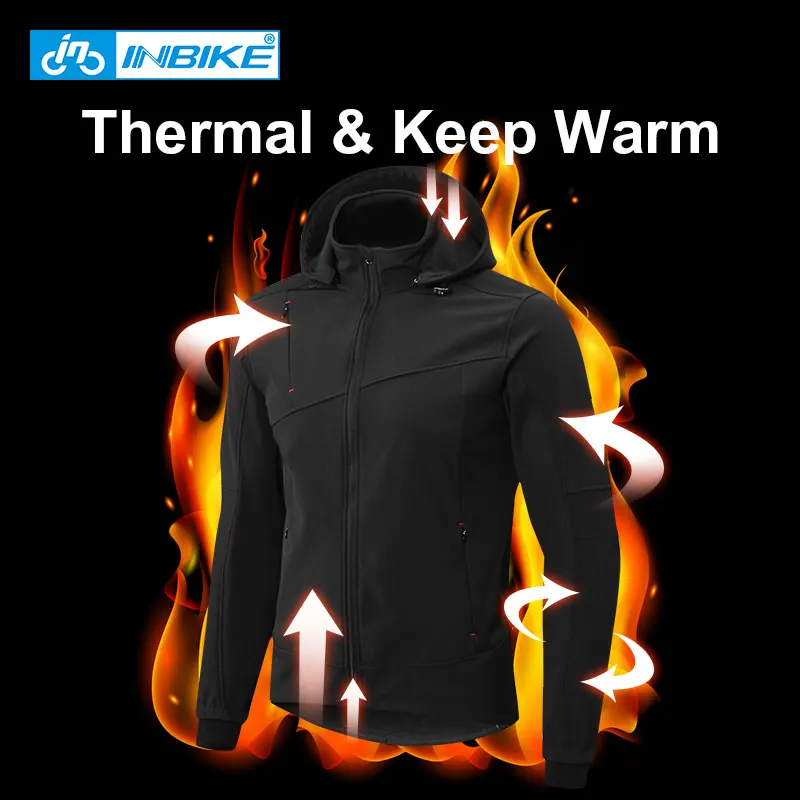 INBIKE Мужская велосипедная куртка, зимняя ветрозащитная Теплая Флисовая одежда для горного велосипеда, спортивная верхняя одежда для спорта, велосипедная одежда