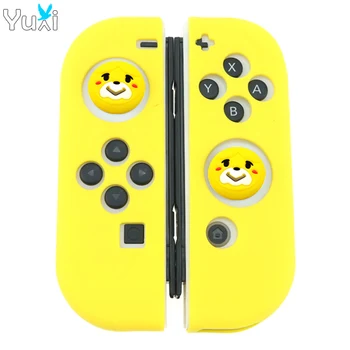 

YuXi Soft Silicone Protective Case & Thumbstick Grips Joystick Caps Cover for Nintend Switch NS Joy-Con Console