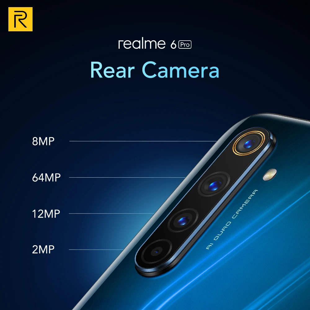 Realme 6 Pro 6Pro 8 Гб ОЗУ 128 ПЗУ Snapdragon 720G 30 Вт экран для быстрой зарядки 90 Гц аккумулятор
