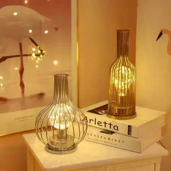 

Creative Holiday Retro Iron Art Minimalist Hollow Table Lamps Reading Lamp Night Light Bedroom Desk Lighting Home Decoration