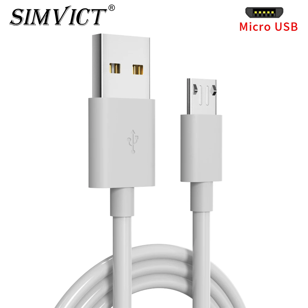 Кабель Micro USB Simvict 2.4A нейлоновый кабель для быстрой зарядки Samsung Xiaomi Huawei LG One Plus