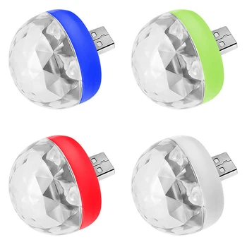 

Mini USB Led Light Disco Lamps Stage Xmas Party DJ Karaoke Car Lamp Cellphone Music Control Crystal Magic Ball Colorful Light