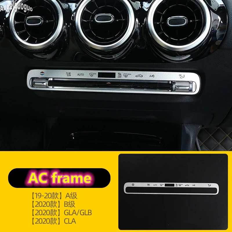 Metal For Mercedes Benz A B class W177 W247 CLA GLA GLB X247 2020 Car Air conditioning Console button Cover AC Switch Trim Frame