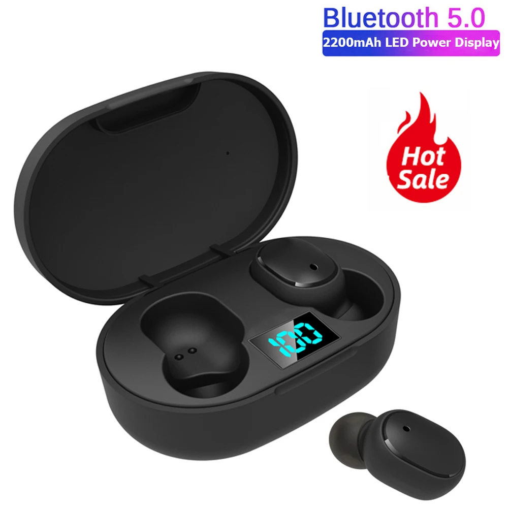 E6S наушники вкладыши TWS Bluetooth 5 0 Беспроводной для телефона Redmi Airdots LED бизнес стерео