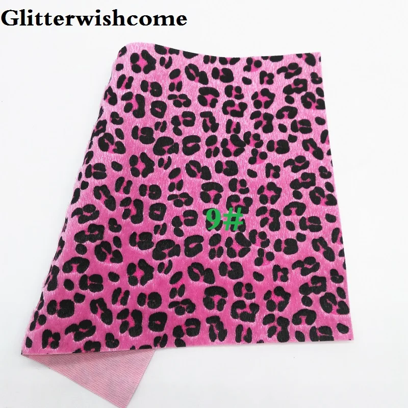 9 Glitterwishcome 21X29 см A4 размер винил для бантов с леопардовым принтом на лошадином меховые листы для бантов, GM216A - Цвет: 9