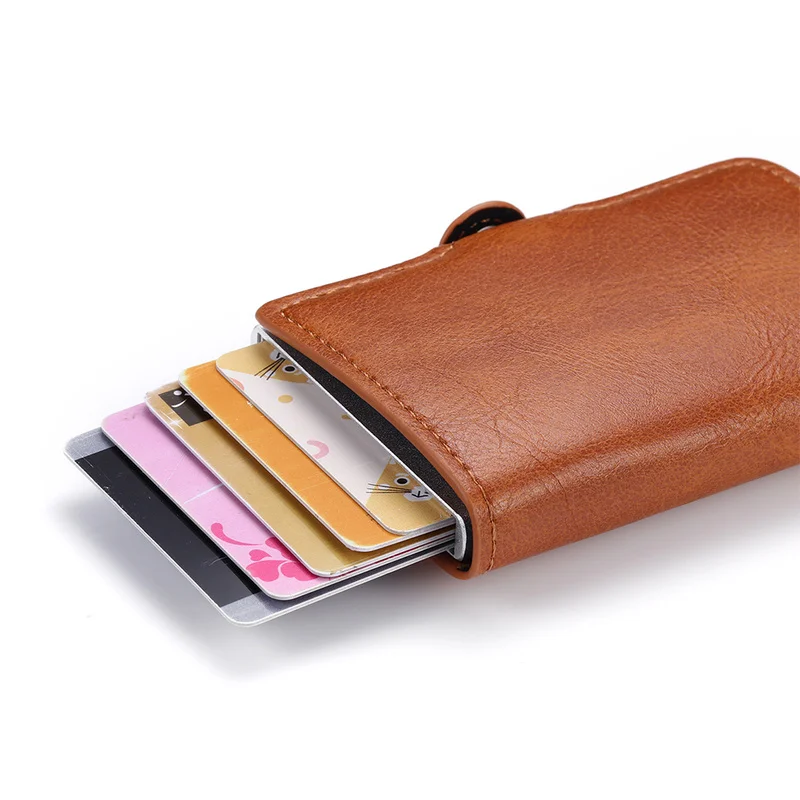 New Anti-theft RFID Credit Card Holder Wallet with Zipper Coin Pocket Slim Men Women Hasp Leather Wallet with Money Clips Leather Wallet Wallet Card Holder Card Holder Credit Card Holder Credit Card Wallet Card Wallet
