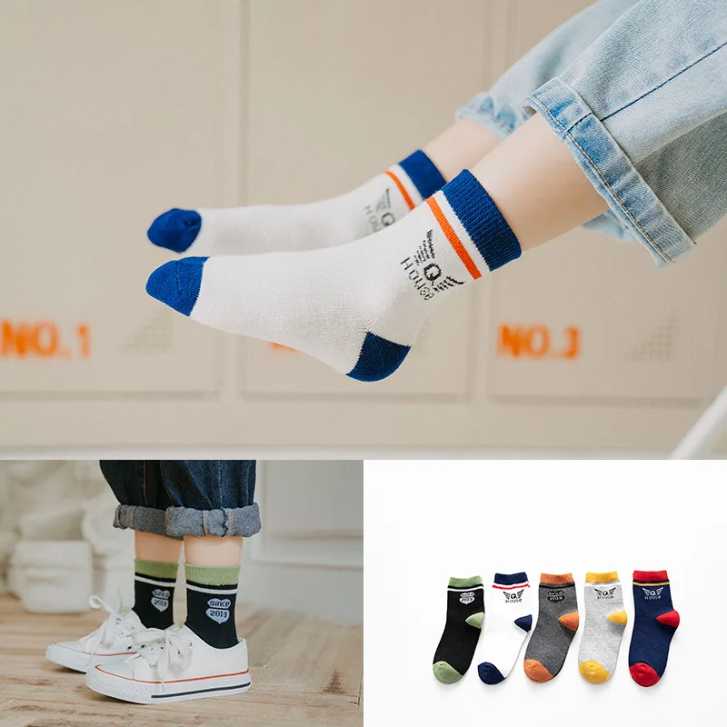 Cotton Stripes CHILDREN'S Socks Wing Cute Tube Socks Comfortable Breathable BOY'S Socks