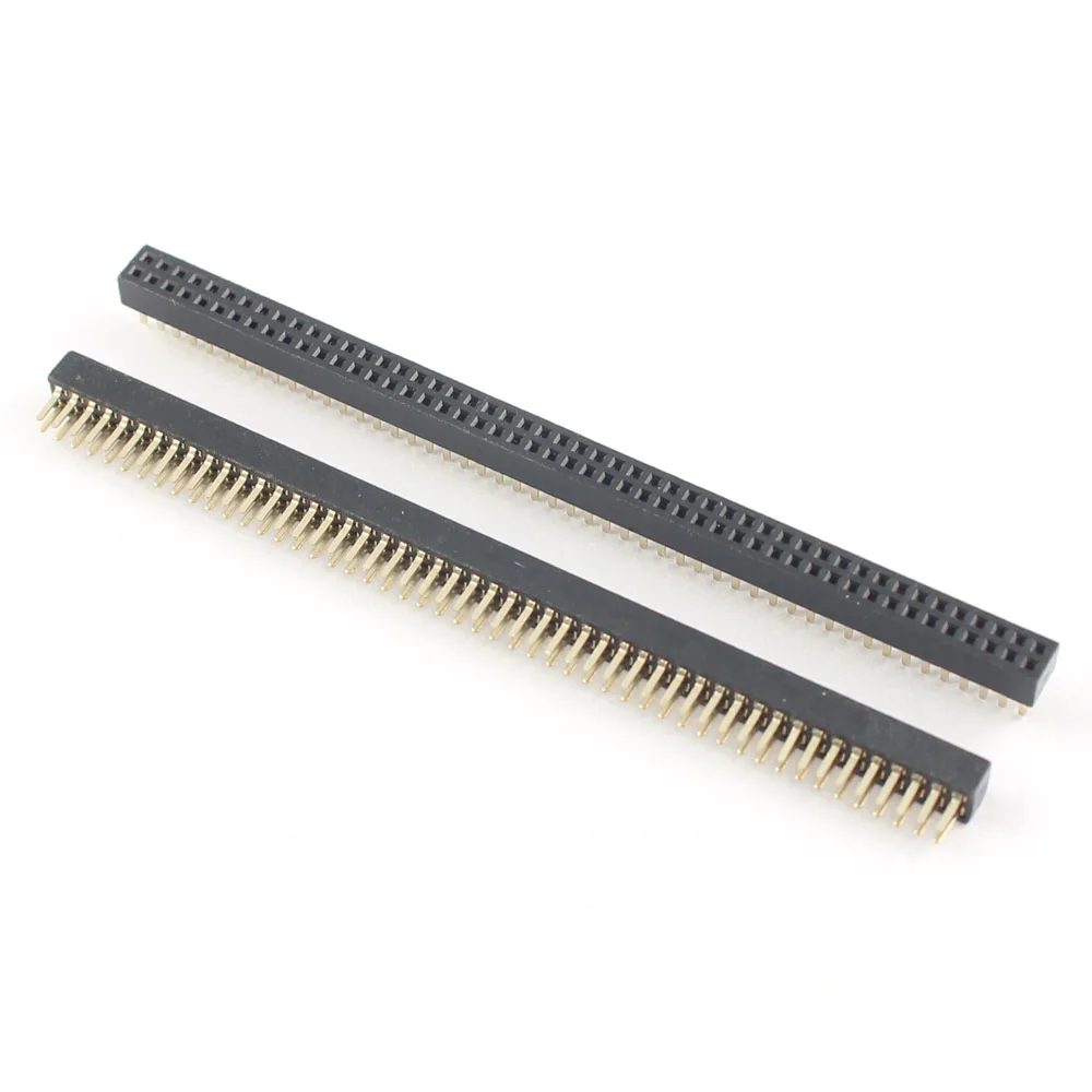 10pcs 1mm 1.0mm Pitch Gold Plated 2x50P 2*50 Pin Female Header Strip Double Row Straight Socket Connector | Обустройство дома