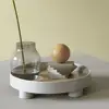 Cutelife Ins Nordic Plastic Round Storage Tray Tableware White Ring Tray Decorative Jewelry Desktop Wedding Kitchen Serving Tray 1