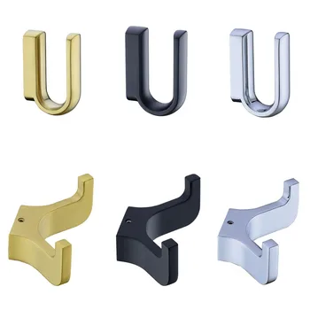 

SAILAINUO Robe Hook Single Double Clothes Hook Hanger Wall Hook Multi-function Kitchen Hooks,Black,Chrom,Brushed Gold