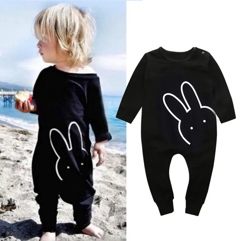 

Kids Cotton Romper Fashion Baby Boy Girl Jumpsuit Kids Clothes Toddler Cotton Clothes Warm Long Sleeve Black Autumn Outfits