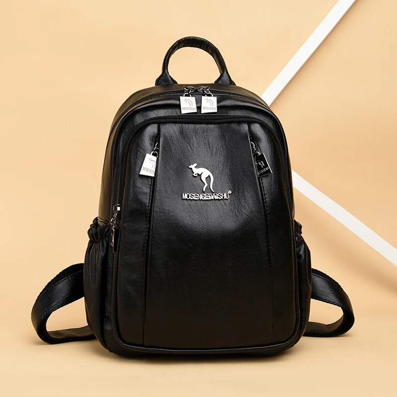 Женские кожаные рюкзаки Mochila Feminina, рюкзаки для девочек, роскошные дизайнерские рюкзаки, Женские винтажные рюкзаки, одноцветные женские рюкзаки