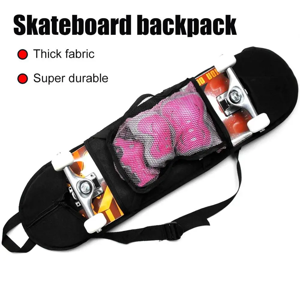 Skateboard Bag Durable Convenient Shoulder Carrier Adjustable Strap With Mesh Pouch Portable Carry For Skating | Спорт и развлечения