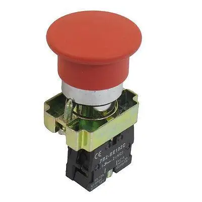 22 мм NC красный гриб Кнопка с самовозвратом переключатель 600V 10A ZB2-BC42