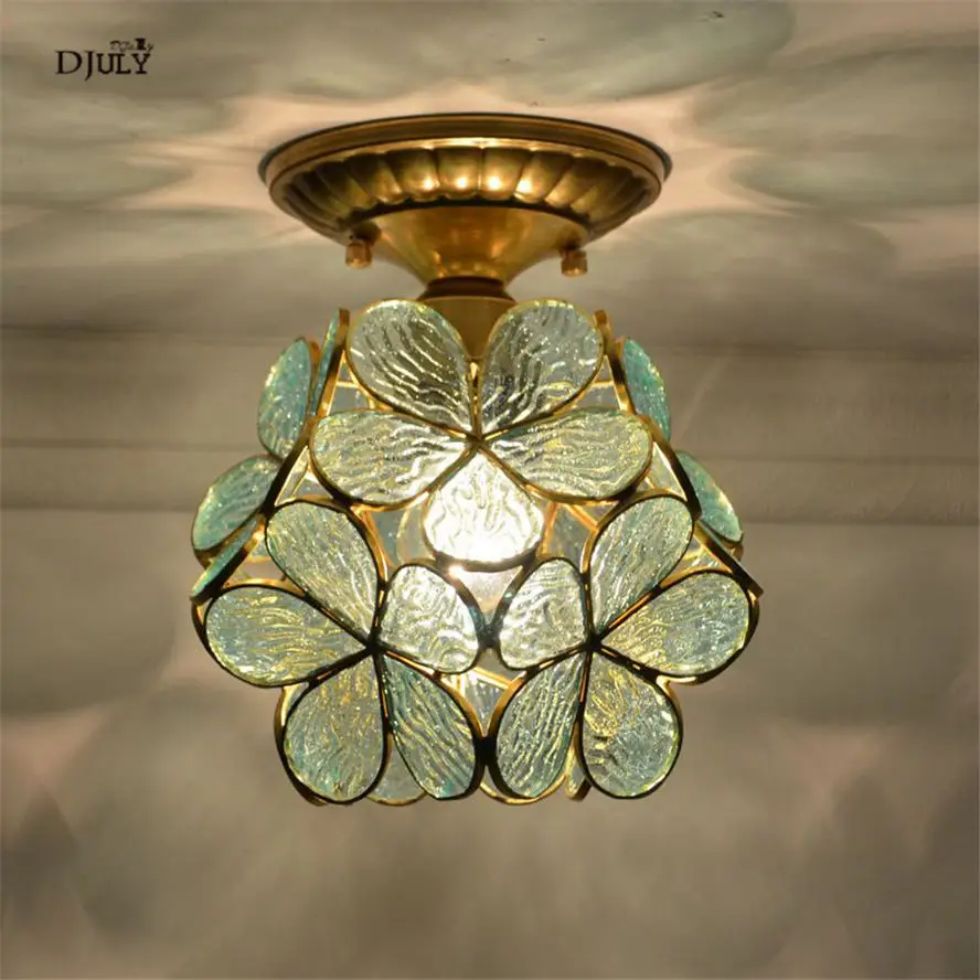 Luminária de teto em vidro japonês com pétalas de flor, lâmpada de teto
