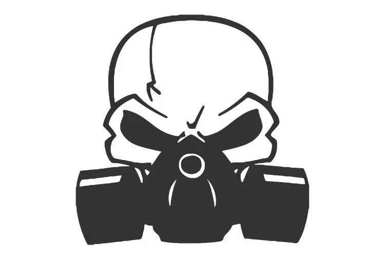 Таро С противогаз на голове наклейки авто заднее стекло силуэт непромокаемые FA602