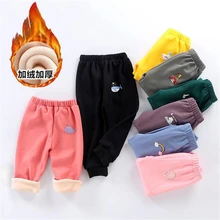 Плотные штаны для малышей; хлопковые бархатные детские штаны; зимние штаны для мальчиков с героями мультфильмов; теплая одежда; детские штаны; Верхняя одежда для малышей