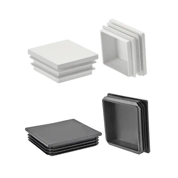 

uxcell 8-20Pcs Tubing Plug Square Post End Caps 40x40mm-120x120mm Plastic for Handrail Stair Newel Guardrail Tube White/Black