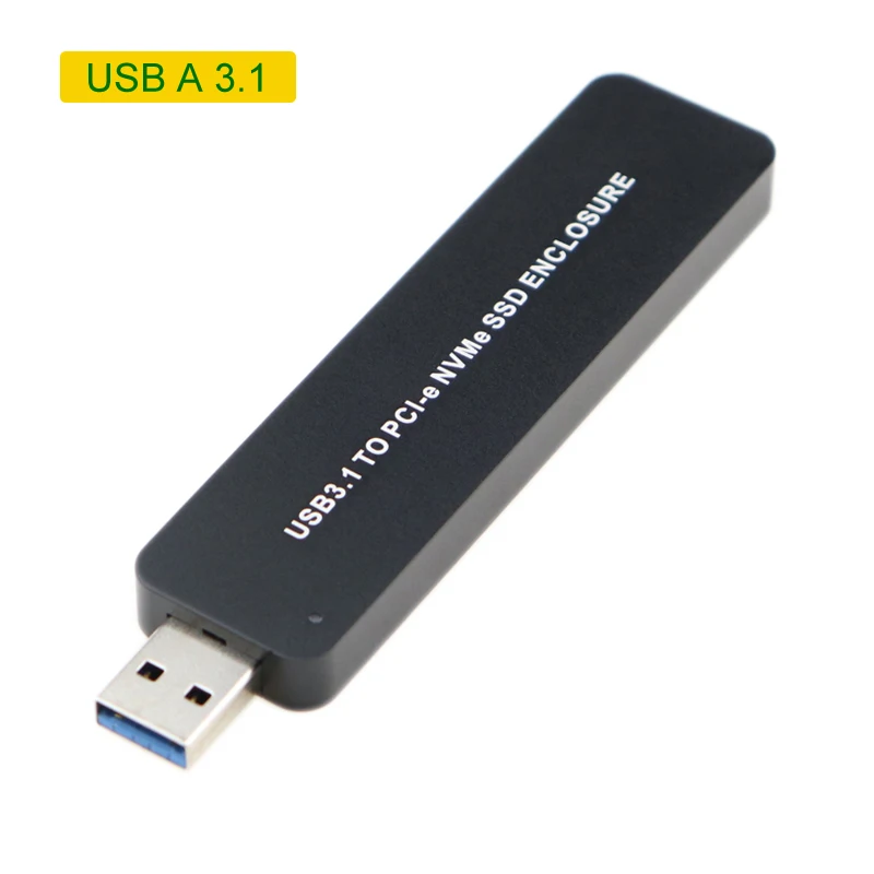 USB 3.1 A USB 3,1 Gen2 10 Гбит/с PCI-E M2 NVMe M-Key USB A type C внешний корпус SSD корпус Поддержка NVMe диск PCIe SSD 2280 2260 2242 - Цвет: USB 3.1 A
