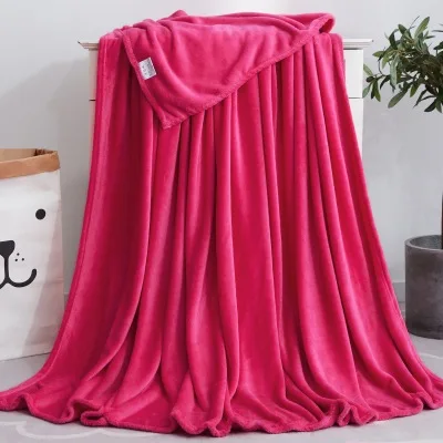 Rose red Одеяло кораллового флиса теплое одеяло Aair кондиционер пледы пользовательские фланелевое одеяло пушистый Йога Кемпинг путешествия ТВ чехол для дивана - Цвет: Rose red