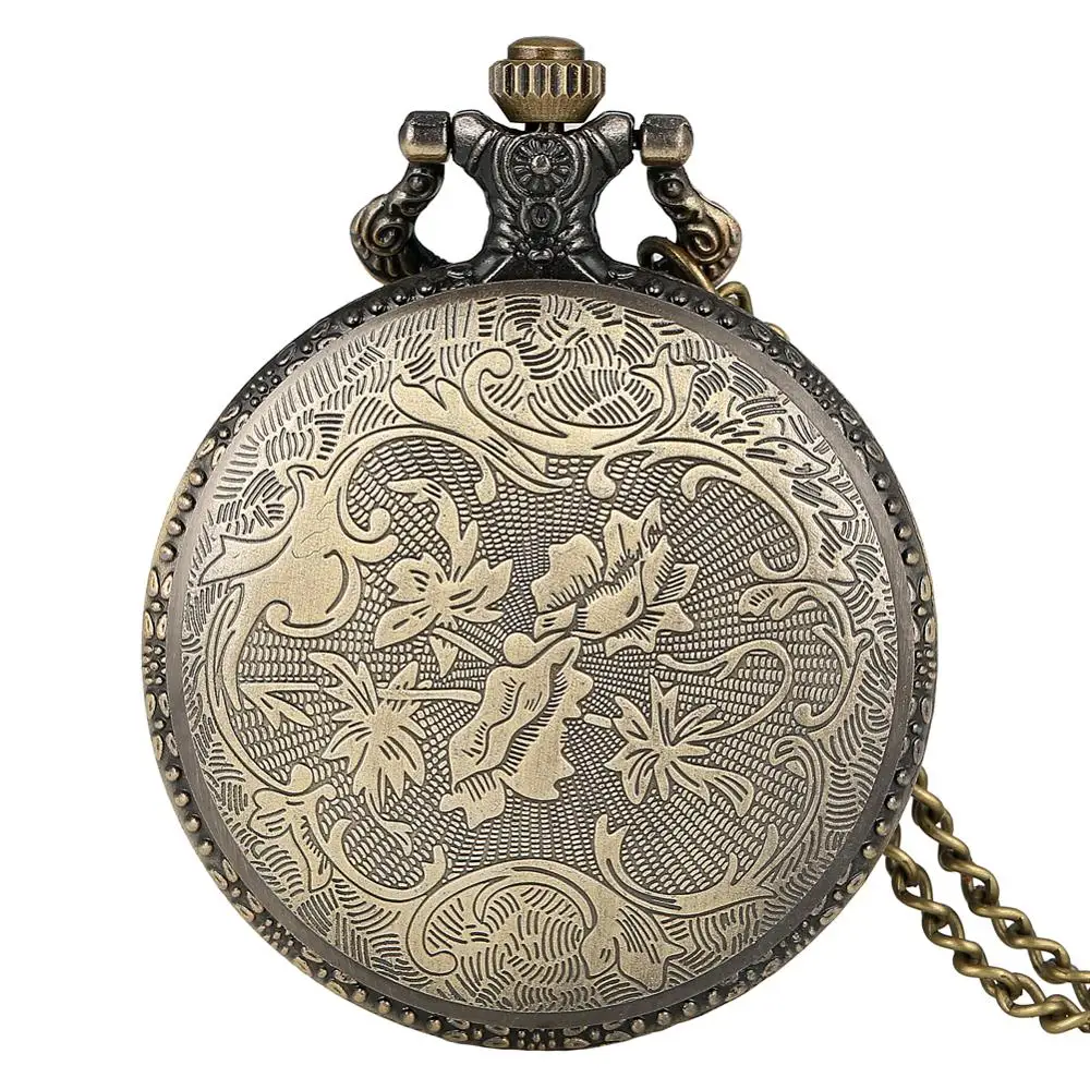 Europe Gothic Pocket Watch Men Glass Case Roman Numerals Dial High Quality Necklace Chain Pendant Watches 3