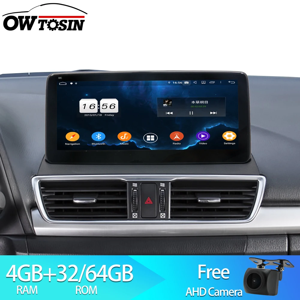 

Owtosin Car Radio Multimedia Video Player GPS Navigation Android 9.0 For MAZDA 3 2013 2014 2015 2016 2017 Car 4GB RAM 32GB ROM